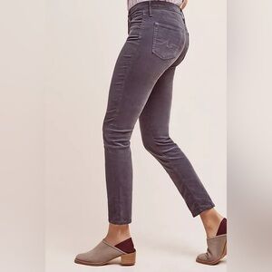 AG Adriano Goldschmied Stevie Corduroy Slim Straight Ankle Grey Cords Jeans